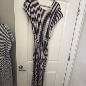 Old Navy Black and White Striped Maxi Dress
